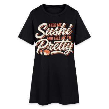 Nourris-moi des sushis jolis - Robe T-shirt Femme - noir - Devant
