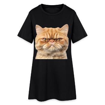 Portrait du Chat Roux Gringy Studio - Robe T-shirt Femme - noir - Devant