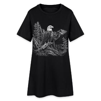 Pygargues à tête blanche dans un paysage montagneux paisible - Robe T-shirt Femme - noir - Devant
