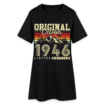 Original octobre 1946 – 80e anniversaire Millésime - Robe T-shirt Femme - noir - Devant