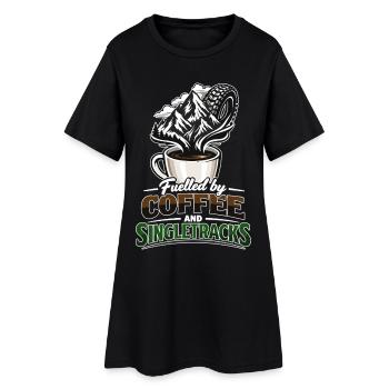 Alimenté par le café et les singletracks MTB Coffee Mugs - Robe T-shirt Femme - noir - Devant