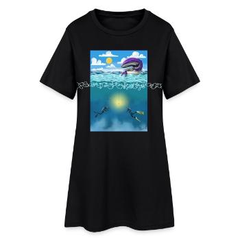 Le « vieux » et la mer - Robe T-shirt Femme - noir - Devant