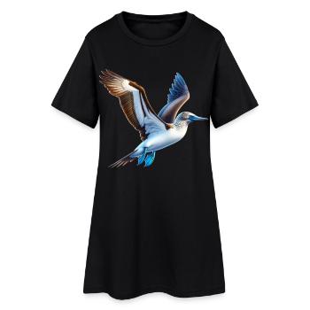 Cadeau des seins aux pieds bleus - Robe T-shirt Femme - noir - Devant