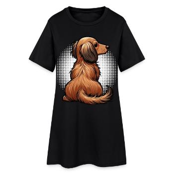 Teckel à poil long Teckel Teckel Teckel - Robe T-shirt Femme - noir - Devant