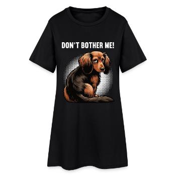 Ne me dérange pas Cheveux longs Teckel Teckel Teneur de teckel - Robe T-shirt Femme - noir - Devant