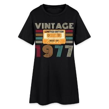1977 Vintage Rétro Cadeau D’anniversaire - Robe T-shirt Femme - noir - Devant