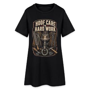 Les soins des sabots des maréchals-ferrants sont un travail difficile - Robe T-shirt Femme - noir - Devant