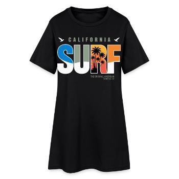 Surf Californie Palm Sunset - Robe T-shirt Femme - noir - Devant
