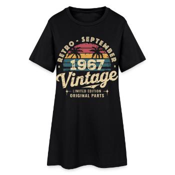 Vintage Septembre 1967 Édition Limitée Septembre - Robe T-shirt Femme - noir - Devant