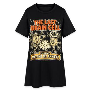 Dernière cellule cérébrale peur du café Humour - Robe T-shirt Femme - noir - Devant