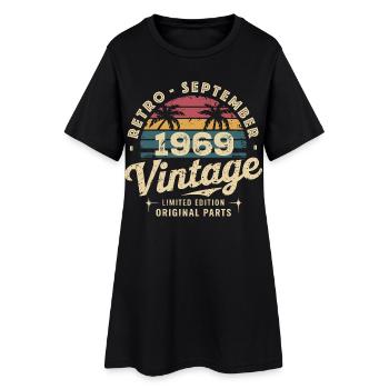 Vintage Septembre 1969 Édition Limitée Septembre - Robe T-shirt Femme - noir - Devant