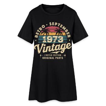 Vintage Septembre 1973 Édition Limitée Septembre - Robe T-shirt Femme - noir - Devant