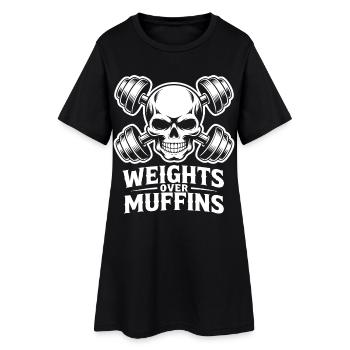 Poids sur le crâne du muffins - Robe T-shirt Femme - noir - Devant