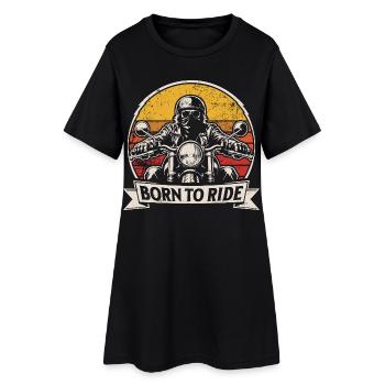 Né pour monter | Moto rétro | Style motard - Robe T-shirt Femme - noir - Devant