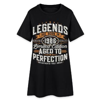 Cadeau rétro vintage d’anniversaire 1986 - Robe T-shirt Femme - noir - Devant