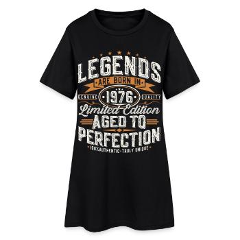 Cadeau d’anniversaire vintage vintage rétro 1976 - Robe T-shirt Femme - noir - Devant