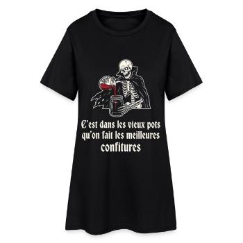 Squelette gourmet des vieux pots - Robe T-shirt Femme - noir - Devant
