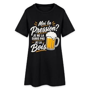Bière Cadeau humour personnalisé - Robe T-shirt Femme - noir - Devant