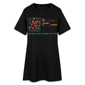 Bloc rétro en pixel art : Dire monter de niveau - Robe T-shirt Femme - noir - Devant