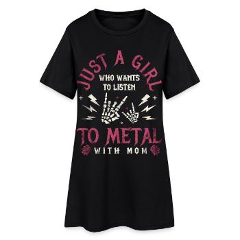 Maman Metal Bébé Fille Cadeau Metalhead - Robe T-shirt Femme - noir - Devant