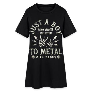 Metal Baby Boy avec la famille Daddy Rock - Robe T-shirt Femme - noir - Devant