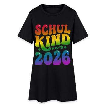 Écolier 2026 | Style arc-en-ciel | Inscription scolaire - Robe T-shirt Femme - noir - Devant