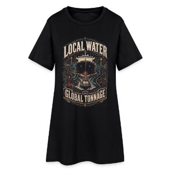 Hafenlotse Hafenlotsen Tonnage mondial local d’eau - Robe T-shirt Femme - noir - Devant