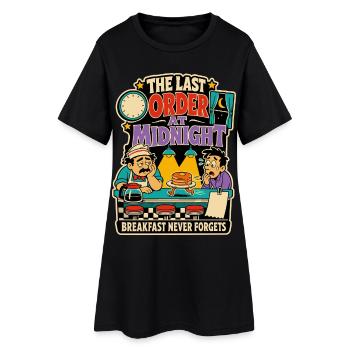 Dernière commande à minuit – Diner Humor - Robe T-shirt Femme - noir - Devant