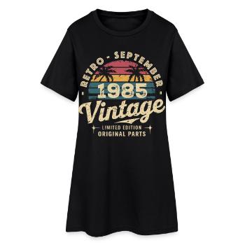 Vintage Septembre 1985 Édition Limitée Septembre - Robe T-shirt Femme - noir - Devant