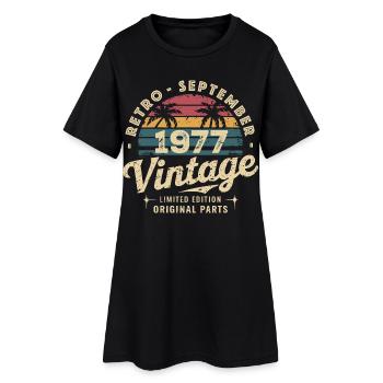 Vintage Septembre 1977 Édition Limitée Septembre - Robe T-shirt Femme - noir - Devant