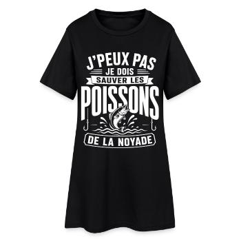 Humour Pêcheur, Cadeau Pêche Drôle - Robe T-shirt Femme - noir - Devant