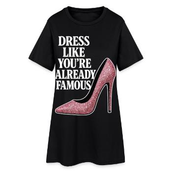 Habille-toi comme si tu étais déjà célèbre - Talon Rose - Robe T-shirt Femme - noir - Devant