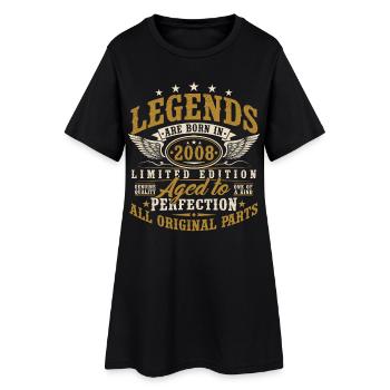 Cadeau rétro vintage d’anniversaire 2008 - Robe T-shirt Femme - noir - Devant