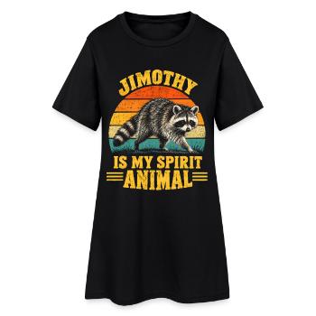 Jimothy Raccoon is My Spirit Animal - Frauen T-Shirt-Kleid - Schwarz - Vorne
