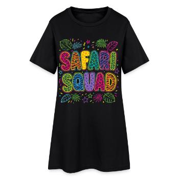 Safari Squad Zoo Tierliebhaber - Frauen T-Shirt-Kleid - Schwarz - Vorne