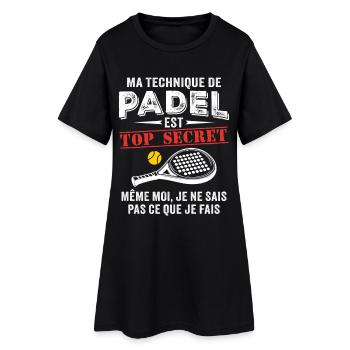 Meine Padel-Technik - Frauen T-Shirt-Kleid - Schwarz - Vorne