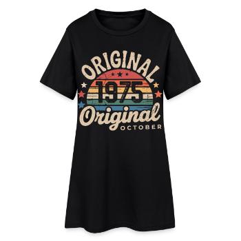 Vintage Oktober 1975 Retro-Ausgabe Oktober 1975 - Frauen T-Shirt-Kleid - Schwarz - Vorne