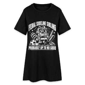 Feral Sideline Sibling  - Frauen T-Shirt-Kleid - Schwarz - Vorne