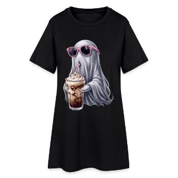 Kaffee Geist - Frauen T-Shirt-Kleid - Schwarz - Vorne
