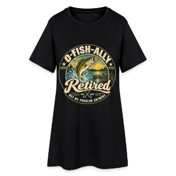 O-Fish-Ally Retired 2026 for Fisherman Fishing  - Frauen T-Shirt-Kleid - Schwarz - Vorne
