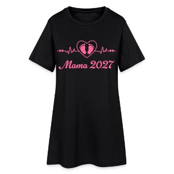 Ich werde Mama 2027 - Schwangerschaft Verkünden - Frauen T-Shirt-Kleid - Schwarz - Vorne