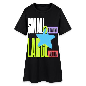 Sternanhänger – Small Charm Large Agenda - Frauen T-Shirt-Kleid - Schwarz - Vorne