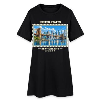 Vereinigte Staaten New York City Vintage Reise - Frauen T-Shirt-Kleid - Schwarz - Vorne