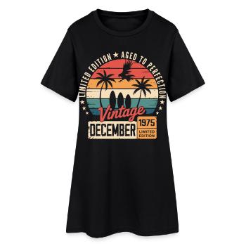 Limitierte Auflage Dezember 1975 - Frauen T-Shirt-Kleid - Schwarz - Vorne