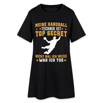 meine handball technik  - Frauen T-Shirt-Kleid - Schwarz - Vorne