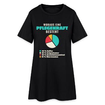 Pflegekraft Bestandteile - Frauen T-Shirt-Kleid - Schwarz - Vorne