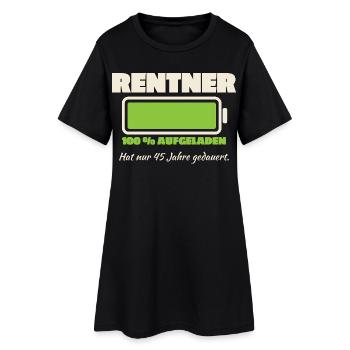 Rentner Akku 45 Jahre geladen - Frauen T-Shirt-Kleid - Schwarz - Vorne