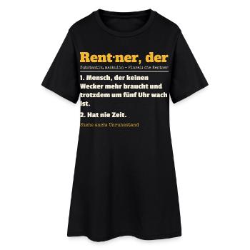 Rentner Definition Lustiger Spruch Ruhestand Rente - Frauen T-Shirt-Kleid - Schwarz - Vorne