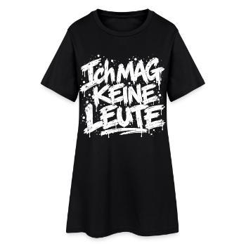 Ich mag keine Leute - Frauen T-Shirt-Kleid - Schwarz - Vorne