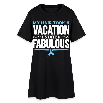 Glatze mit Stil - Urlaub für die Haare - Frauen T-Shirt-Kleid - Schwarz - Vorne